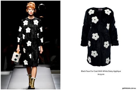 look19 Prada Spring 2013 Inspired White Daisy Applique